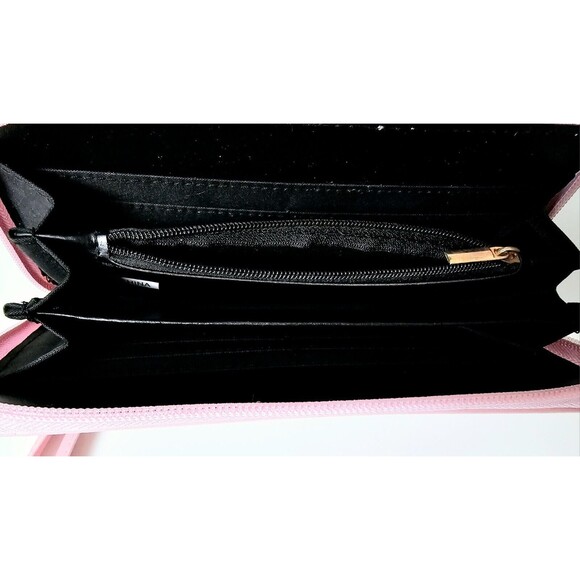 Wristlet Wallet Pink Embossed Pineapple NIU Boutique Goldtone Embellishments New - Picture 5 of 12